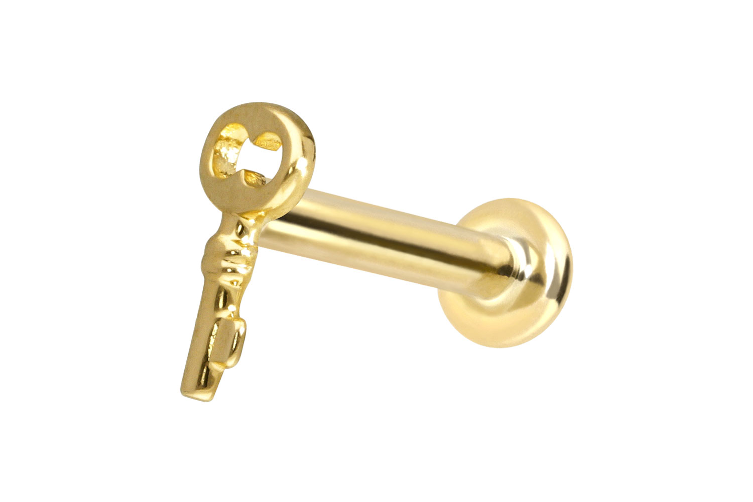 14 Karat Gold Labret Piercing mit Push Fit SCHLÜSSEL